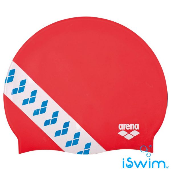 Κολυμβητικό σκουφάκι σιλικόνης, Arena Team Stripe Cap Red