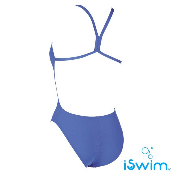 Γυναικείο μαγιό πισίνας υψηλής αντοχής στο χλώριο, ARENA BLUE SOLID LIGHTECH HIGH